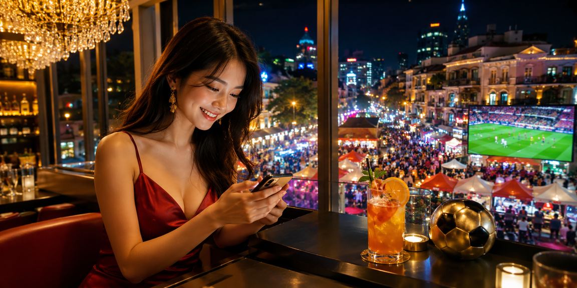 Người dùng Hà Nội sử dụng ứng dụng casino di động tại chợ đêm