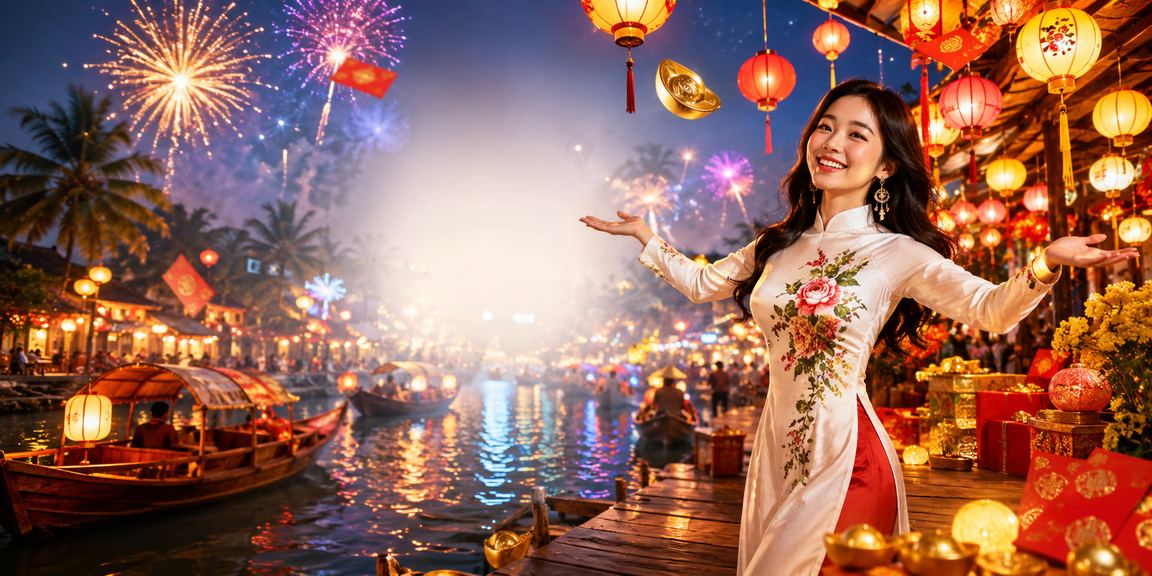 Người dùng nhận thưởng phong bao đỏ tại chợ đêm vùng sông Mekong qua lotter