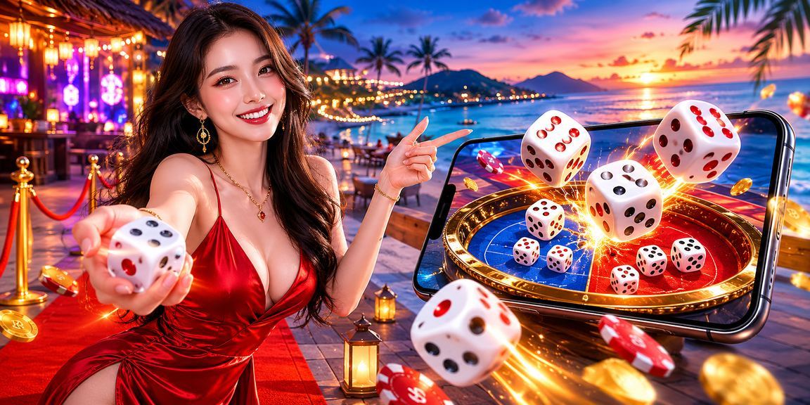 Người chơi tại Phú Quốc kiểm tra giao dịch rút tiền lotter trên bãi biển