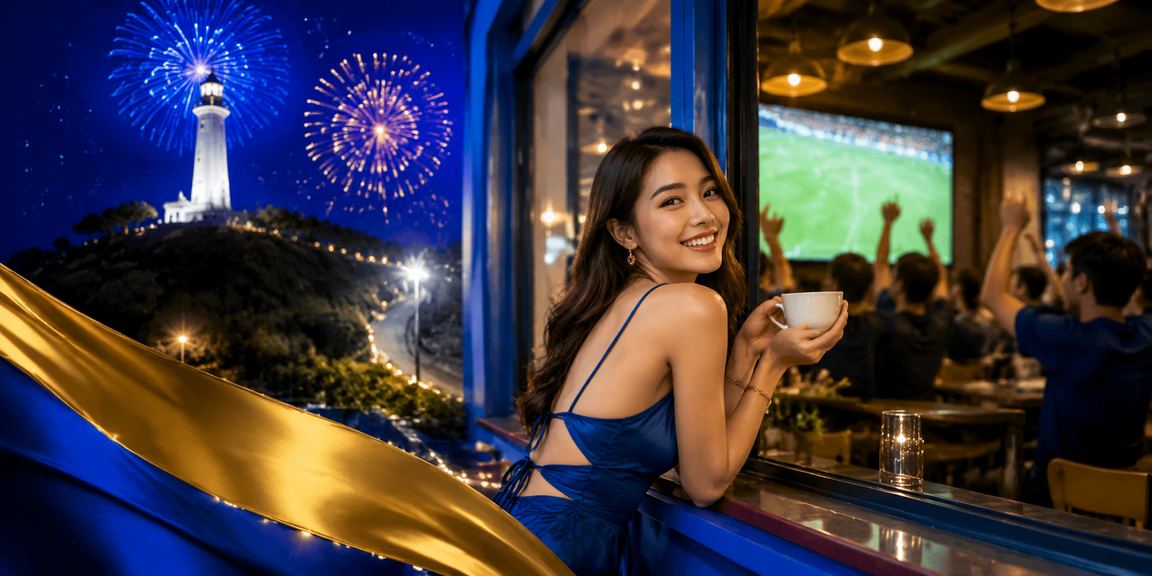 Người dùng Vũng Tàu mở nền tảng lotter trên điện thoại bên quán cà phê biển